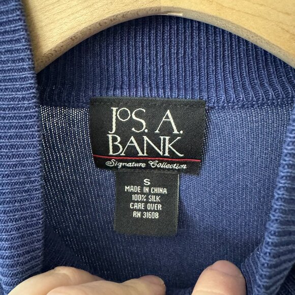 Jos. A Bank Navy Blue Silk Mock Neck Sweater Size Small - Picture 3 of 4